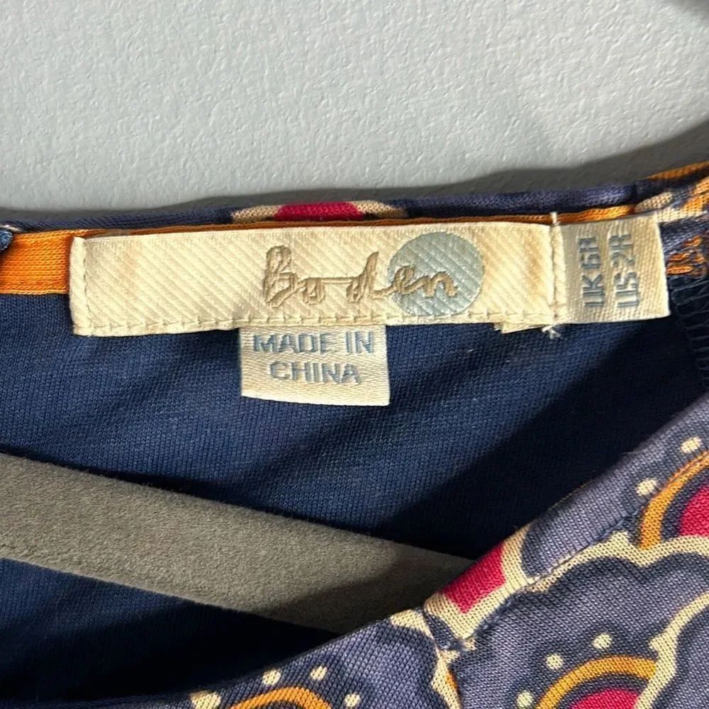 Boden Harper Dress Faux Wrap Ruched Waist Sz 6 - Picture 6 of 10